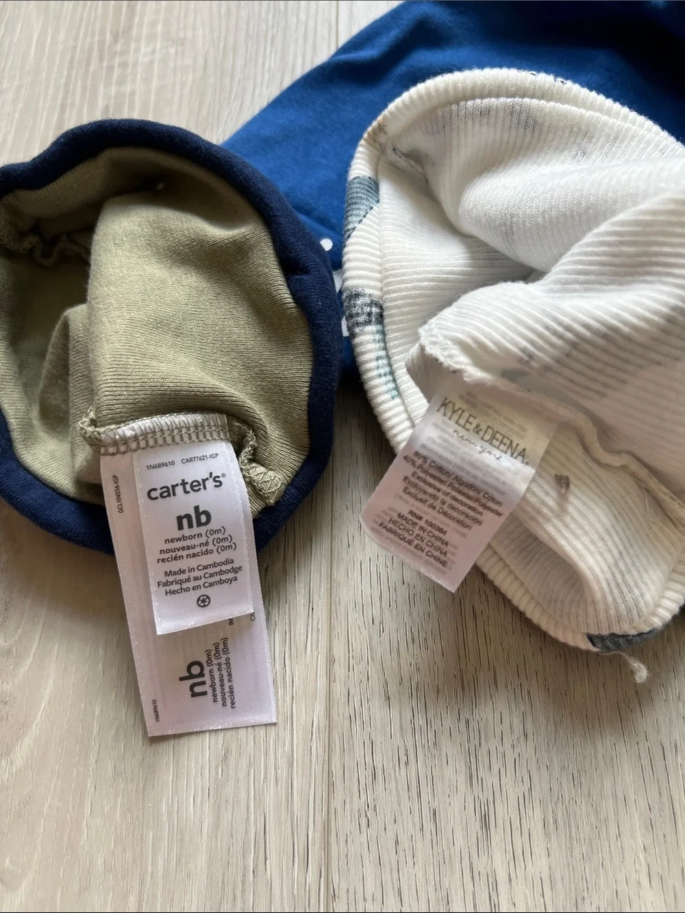 Bundle of Baby Hats 4 Piece Carter's Little Man Dinosaur Newborn to 1 Year